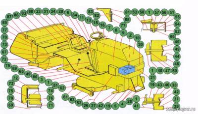 Сборная бумажная модель / scale paper model, papercraft Садовый мини-трактор Westwood S1300 (ABC 17/1997) 