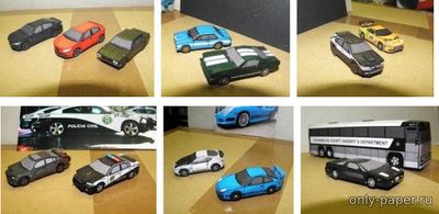 Сборная бумажная модель / scale paper model, papercraft Fast And Furious - Paul Walker set cars II 