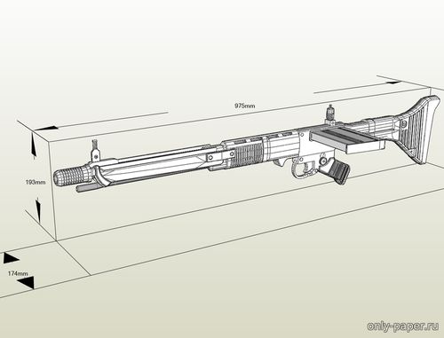 Модель штурмовой винтовки Fallschirmjägergewehr FG-42 из бумаги/картон