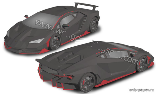 Модель автомобиля Lamborghini Centenario из бумаги/картона