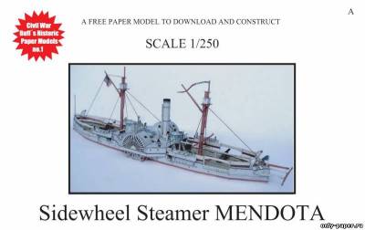 Сборная бумажная модель / scale paper model, papercraft USS Mendota Sidewheel Steamer (Magnus Mörck 01) [Models n' Moore] 