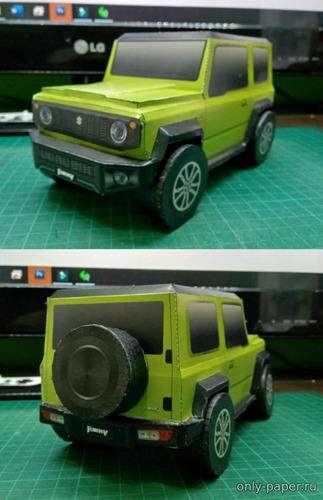 Модель автомобиля Suzuki Jimni из бумаги/картона