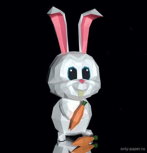 Сборная бумажная модель / scale paper model, papercraft Кролик Снежок / Snowball Bunny 
