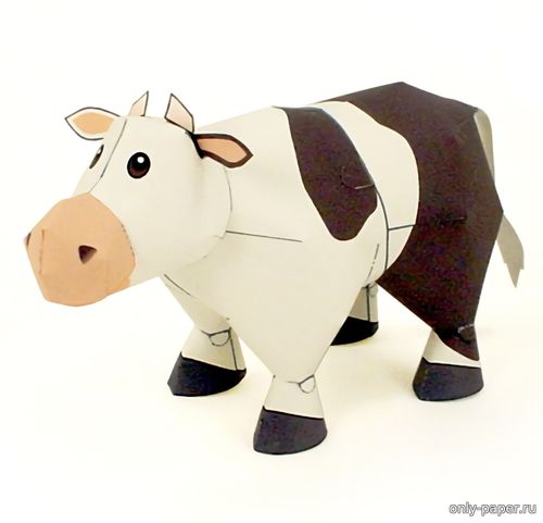 Сборная бумажная модель / scale paper model, papercraft Корова / Cow 