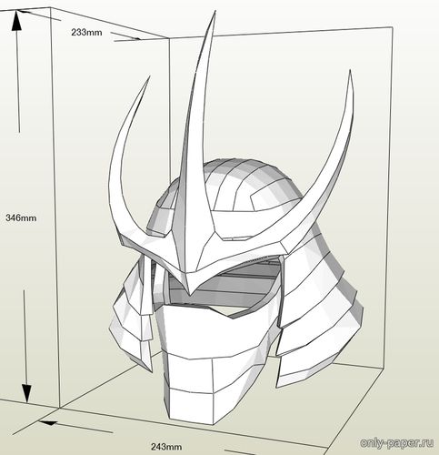 Модель шлема Шреддера из бумаги/картона