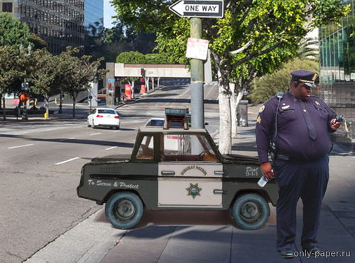 Сборная бумажная модель / scale paper model, papercraft СМЗ С-3Д California Highway Patrol (Ak71 - Сервик) 
