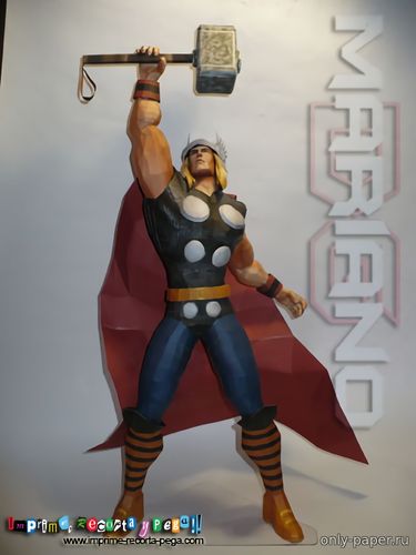 Сборная бумажная модель / scale paper model, papercraft Тор / Thor (Marvel Comics) 