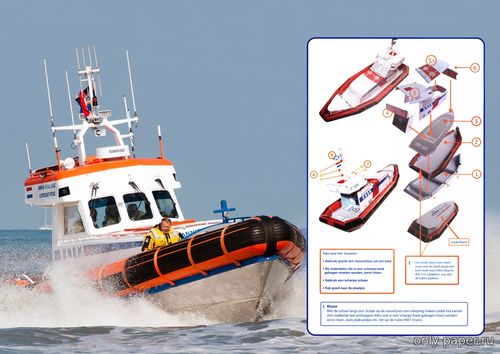 Модель спасательного катера KNRM Anna Poulisse из бумаги/картона