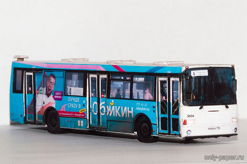 Модель автобуса ЛиАЗ-5293.53 из бумаги/картона