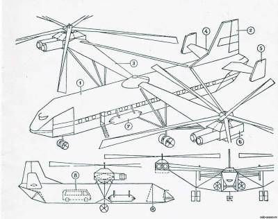 Сборная бумажная модель Ми-12 [Юный техник - для умелых рук 4/1972]