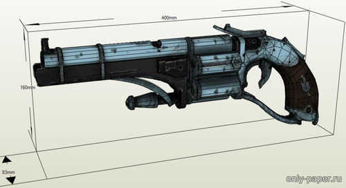 Сборная бумажная модель / scale paper model, papercraft Vasto Revolver (Warframe) [AVP Industries] 