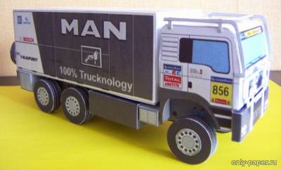 Сборная бумажная модель / scale paper model, papercraft MAN TGA 26.480 Dakar 2006 #856 