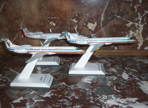 Сборная бумажная модель / scale paper model, papercraft Embraer ERJ 145 