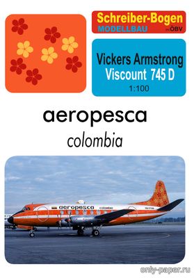 Сборная бумажная модель / scale paper model, papercraft Vickers Armstrong «Aeropesca Colombia» [Векторный перекрас SB 71077] 