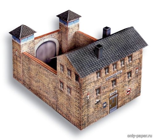 Модель здания тюрьмы из бумаги/картона