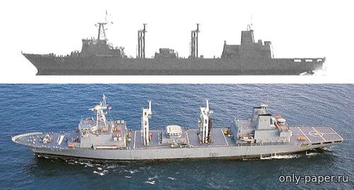 Модель судна обеспечения HTMS Similan (AOR 871) из бумаги/картона