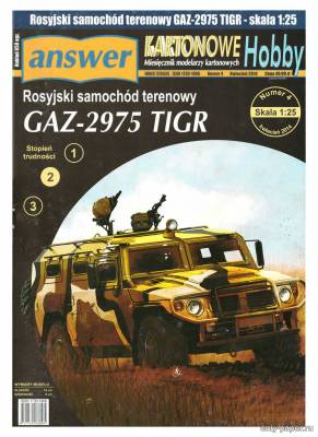 Модель бронеавтомобиля ГАЗ-2975 «Тигр» из бумаги/картона